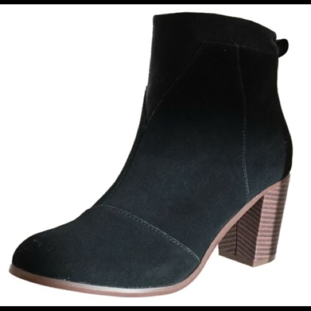 Lunata heel Tom’s suede black bootie